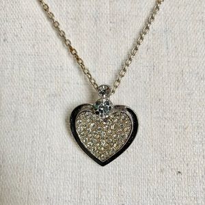 Pave Heart Pendant with Large Bail on 18.5” Chain